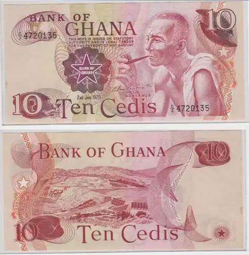 10 Cedis Banknote Bank of Ghana 2.1.1978 kassenfrisch (159536)
