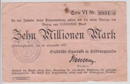 10 Millionen Banknote Inflation Städtische Sparkasse Hildburghausen 1923(159082)