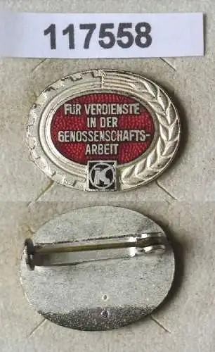 Emaillierte DDR Ehrennadel Silber der Konsum Genossenschaft (117558)