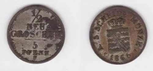 1/2 Neu Groschen Silber Münze Sachsen 1856 F ss  (142974)