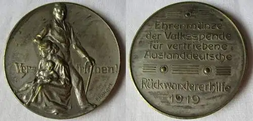 Ehrenmünze Volksspende vertriebene Auslandsdeutsche Rückwanderhilfe 1919 (117125