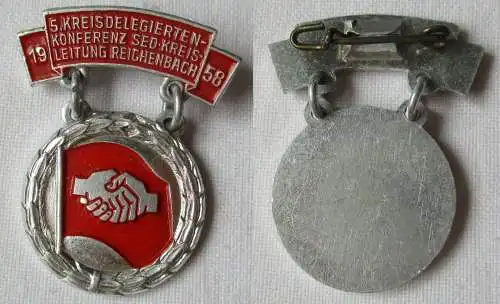 DDR Abzeichen 5.Kreisdeligiertenkonferenz der SED Reichenbach 1958 (142407)