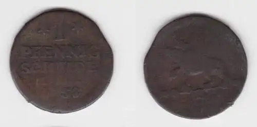 1 Pfennig Kupfer Münze Anhalt Bernburg 1758 (143168)