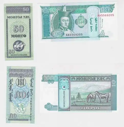 50 Mongo & 1 Togrog Banknoten Mongolei kassenfrisch (133819)