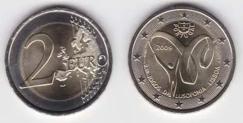 2 Euro Bi-Metall Münze Portugal 2009 Lusophonia spielen (137583)