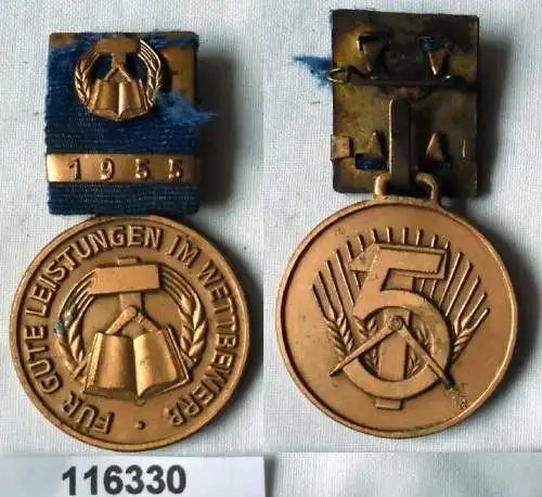 DDR Medaille des Berufswettbewerbs in Bronze 1955  (116330)