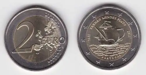 2 Euro Bi-Metall Münze Portugal 2011 500. Geburtstag von F.M. Pinto (134794)