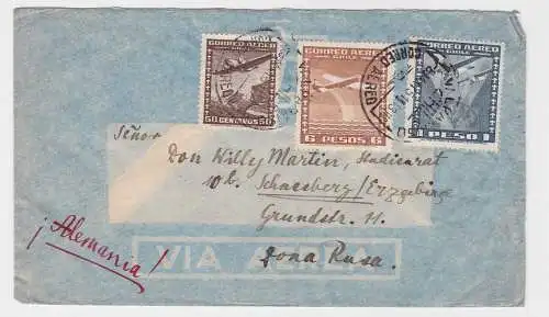 82758 Flugpost Brief Chile nach Schneeberg im Erzgebirge 1951
