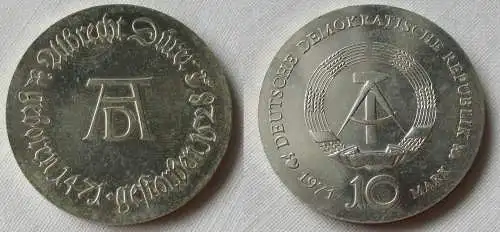 DDR Gedenk Silber Münze 10 Mark Albrecht Dürer 1971 Stempelglanz (118305)