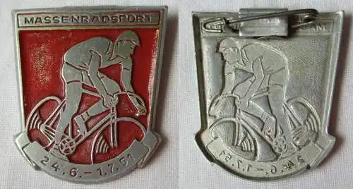 Frühes DDR Blech Abzeichen Massenradsport 24.6.-1.7.1951 (135577)