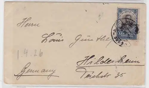 94072 seltener Brief von Liberia Afrika nach Hildesheim 1926