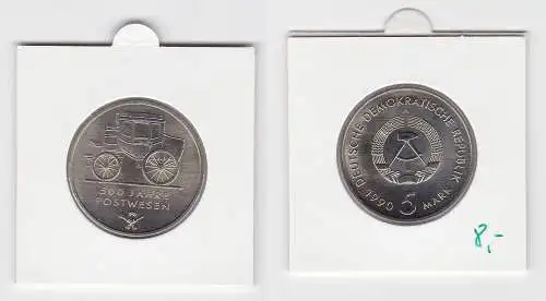 DDR Gedenk Münze 5 Mark 500 Jahre Postwesen 1990 (133628)