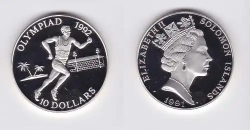 10 Dollar Silber Münze Solomon Islands Olympiade Barcelona 1992 (124603)
