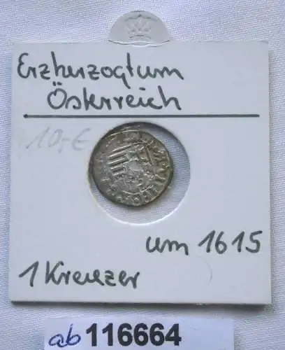 1 Kreuzer Silber Münze Erzherzogtum Österreich Matthias um 1615 (116664)