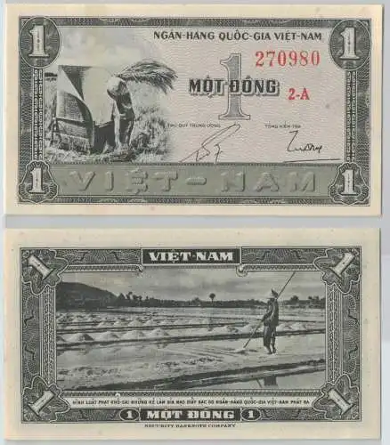 1 Dong Banknote South Vietnam (1955) Pick 11 UNC (141108)