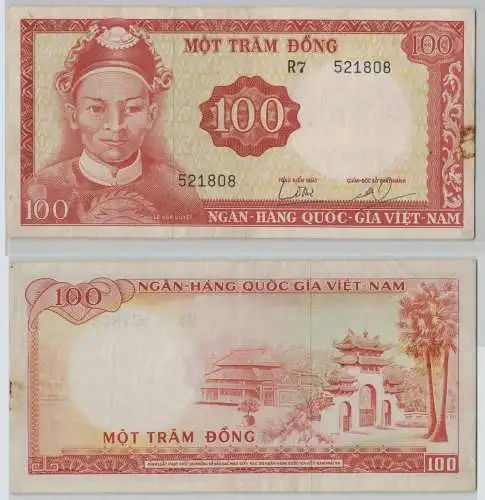 100 Dong Banknote South Vietnam (1966) Pick 19 (140808)