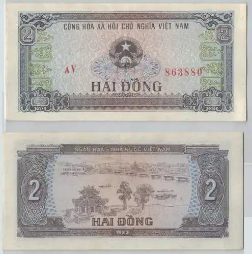 2 Dong Banknote Vietnam 1980 (1981) Pick 85 UNC (143539)