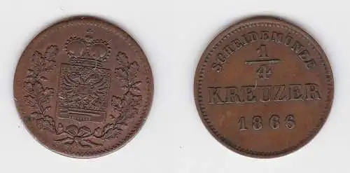 1/4 Kreuzer Kupfer Münze Schwarzburg-Rudolstadt 1866 (133211)