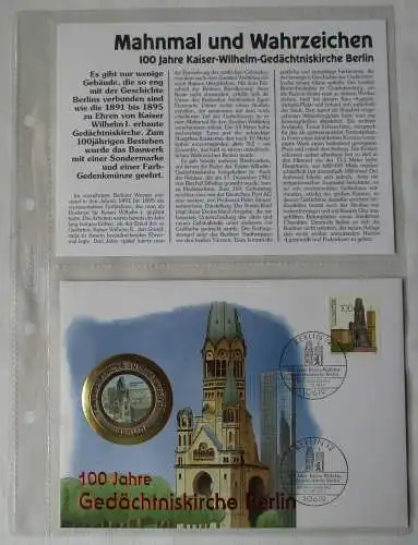 Numisbrief Gedächtniskirche Berlin Farbmünze 1000 Francos Guinea 1994 (104217)