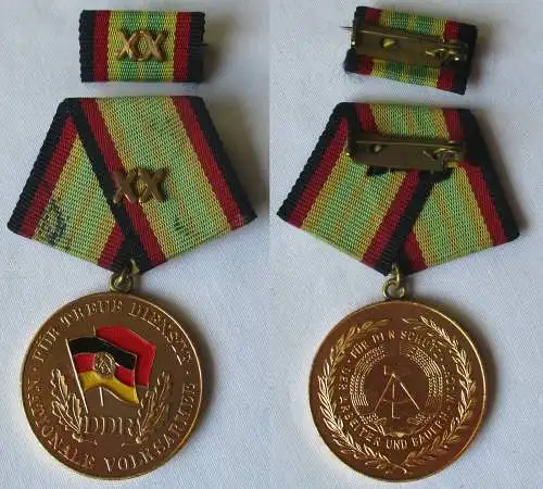 DDR Medaille für treue Dienste in der NVA Gold für 20 Jahre XX im Etui (116870)