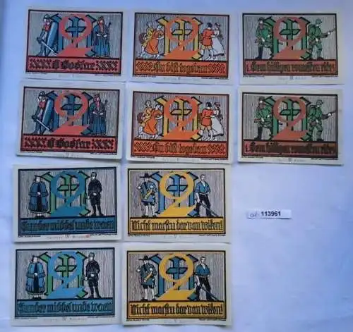 10 Banknoten Notgeld Stadt Goslar Tausendjahrfeier 1922 (113961)