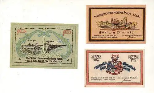 3 Banknoten Notgeld Gemeinde Leck ohne Jahr (1921) (116799)