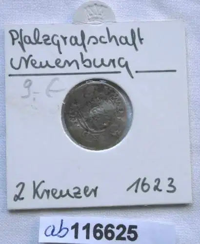 2 Kreuzer Silber Münze Pfalzgrafschaft Neuenburg 1623 (116625)