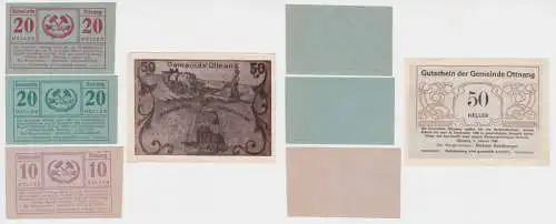 2x 20 und 10, 50 Heller Banknote Ottnang (150665)
