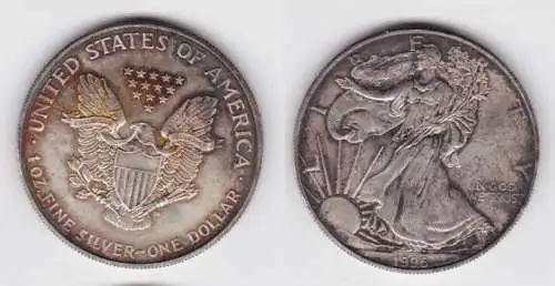 1 Dollar Silber Münze Silver Eagle USA 1996 1 Unze Feinsilber  (141772)