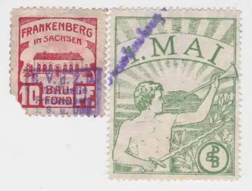 2 seltene Spenden Marken der Gewerkschaft Frankenberg um 1920 (04707)