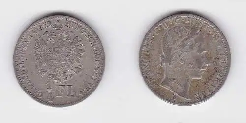 1/4 Florin / Gulden Silber Münze Österreich 1859 A (130614)