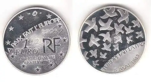1 1/2 Euro Silbermünze Frankreich 60 Jahre Frieden und Freiheit 2005 (111534)