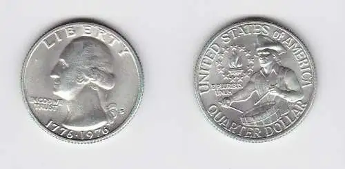 1/4 Dollar Silber Münze USA 1776-1976 vz (130539)