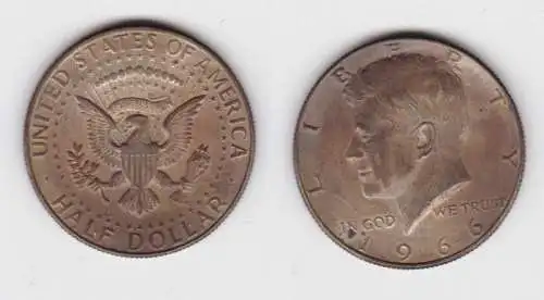 1/2 Dollar Silbermünze USA 1966 John F. Kennedy (135926)