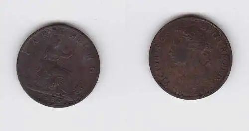 1 Farthing Kupfer Münze Großbritannien 1884 Victoria (130558)