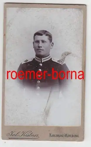 34107 Original Kabinett Foto Soldat Karlsruhe Mühlburg um 1915