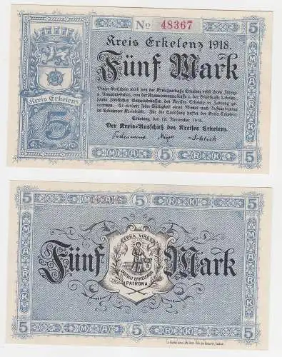 5 Mark  Banknote Kriegsgeld Kreis Erkelenz 1918 (112841)
