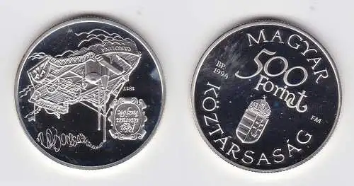 500 Forint Silber Münze Ungarn 1994 Raddampfer Carolina (130916)