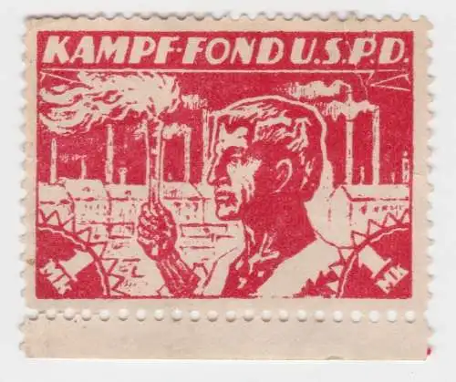 Seltene 1 Mark Spende Marke Kampffond U.S.P.D. um 1920 (94750)