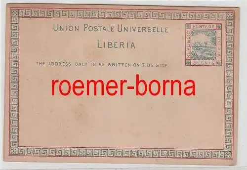 75154 seltene Ganzsachen Postkarte Liberia 3 Cents vor 1900