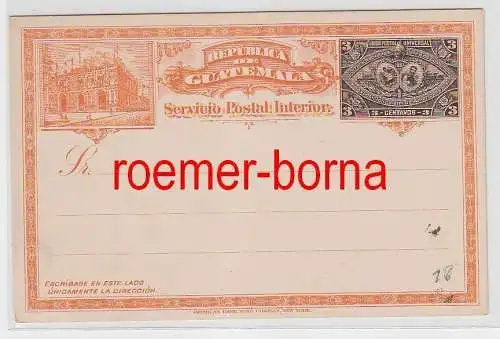 74031 seltene Ganzsachen Postkarte Guatemala 3 Centavos 1897