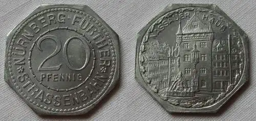 20 Pfennig Aluminium Wertmarke Nürnberg Fürther Strassenbahn  (138767)