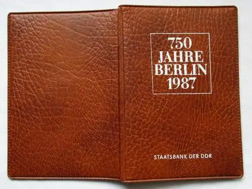 DDR 750 Jahre Berlin,Offizieller Folder m. 4 Münzen & Token, Staatsbank (121008)