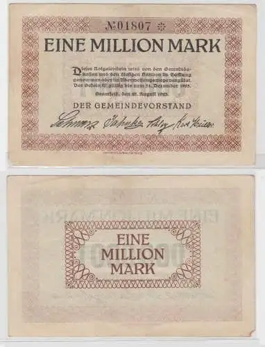 1 Million Mark Banknote Gemeinde Bramfeld 23.08.1923 (135682)