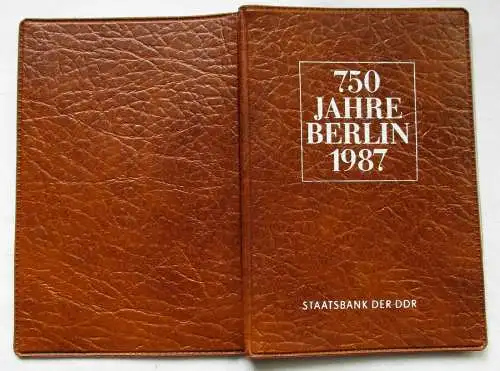 DDR 750 Jahre Berlin,Offizieller Folder m. 4 Münzen & Token, Staatsbank (125955)