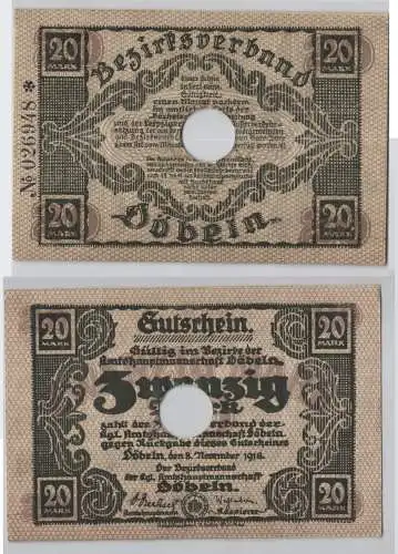 20 Mark Banknote Notgeldschein Döbeln 8. November 1918 (129201)