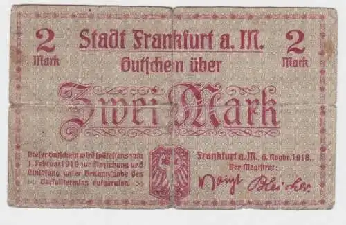 2 Mark Banknote Notgeld Stadt Frankfurt am Main 06.11.1918 (140085)