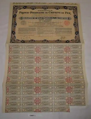 Stück Aktie Compagnie Franco-Polonaise de Chemins de Fer Paris 1931 (129001)