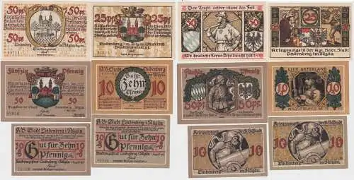 6 x Banknoten Notgeld Stadt Lindenberg im Allgäu 1917/1918 (140077)