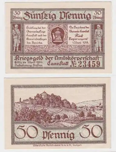 50 Pfennige Banknote Notgeld Stadt Cannstadt 15.06.1918 (140046)